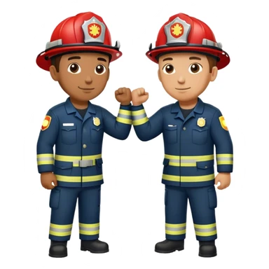 Fireman and Paramedic standing together and making fist bump  sticker