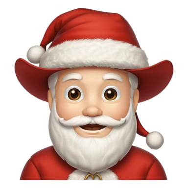 Santa with a cowboy hat just the head sticker