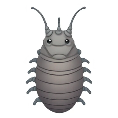 Flat Color Cartoony Isopod emote sticker