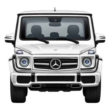 White Mercedes gwagon back sticker