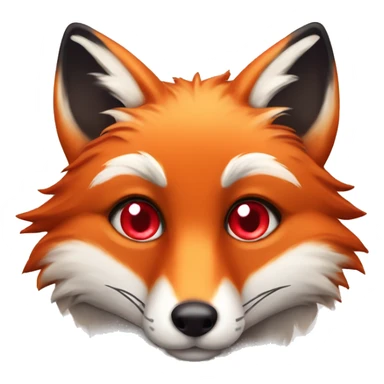 lush red fox face with hearts as eyes sticker