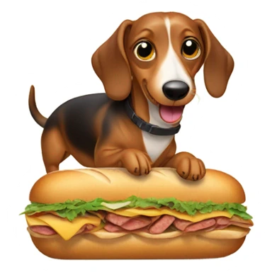 Sausage dog eating a sandwich  sticker