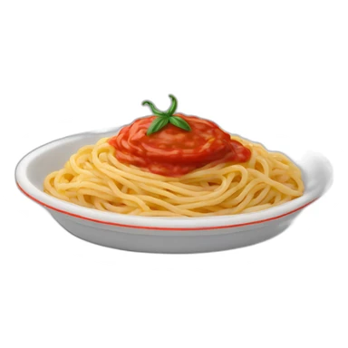 tomato sauce spaghetti in a flat dish sticker