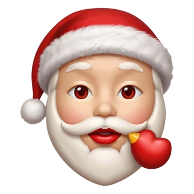 crea uno emoji 3d de unos labios tirandole un beso a mi esposa con un esenario de nabiadad sticker