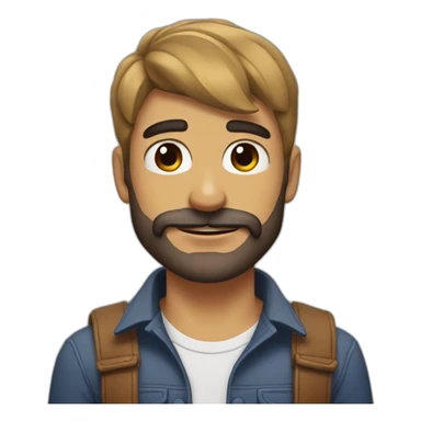 Chico con barba y perro lobo sticker