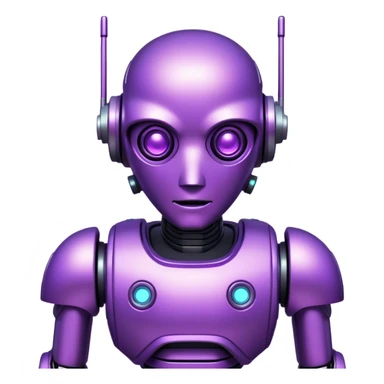 glitter purple cyberpunk robot sticker