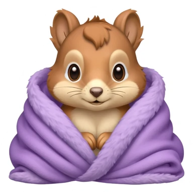 squirrel in pale purple blanket  sticker