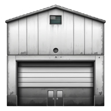 a 2d warehouse in black and white for a report from the outside sticker
