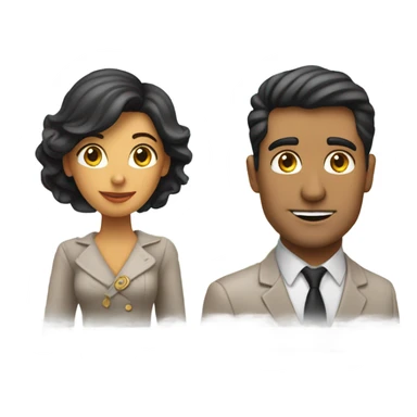 A Hispanic man and woman standing in front of an infinity symbol in by the Eiffel Tower  sticker