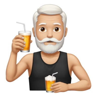 Drink holders with hat white hair white bearded  tatoo guy sticker