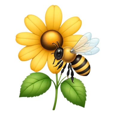 Flower with cute bee on it with a little bow sticker