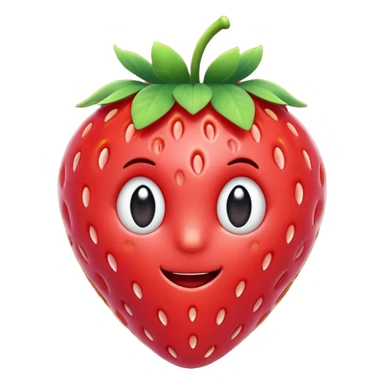 3d Full hd Pixar Style cute strawberry sticker