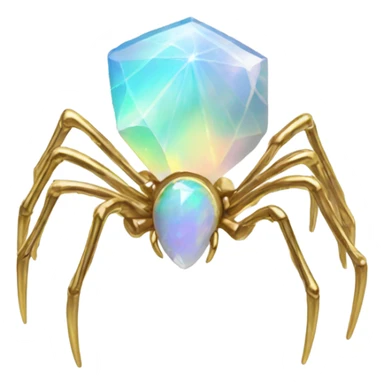 Opal crystal spider gold limbs sticker