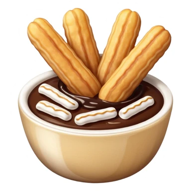 mini churros with chocolate and matching topping in a bowl sticker
