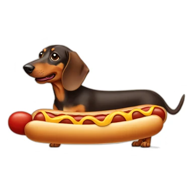 dachshund with a hotdog sticker