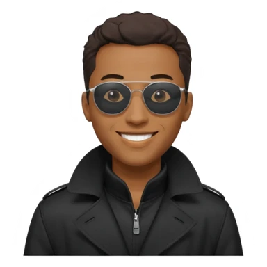 black man in black trenchcoat and matrix sunglasses sticker