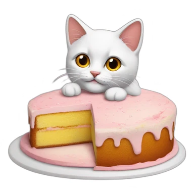 Gâteau sur la tête d'un chat sticker