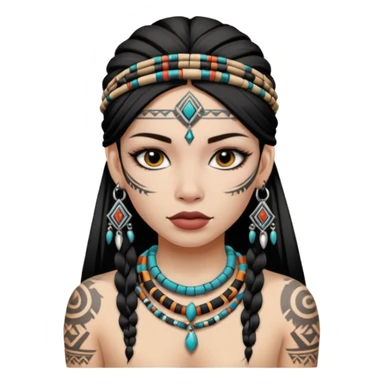 tribal girl Tattooed, white skin sticker
