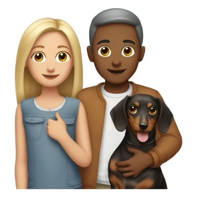Girl and boy with dachshunds sticker