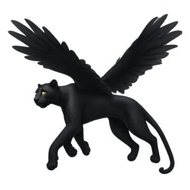 winged black leopard flying sticker