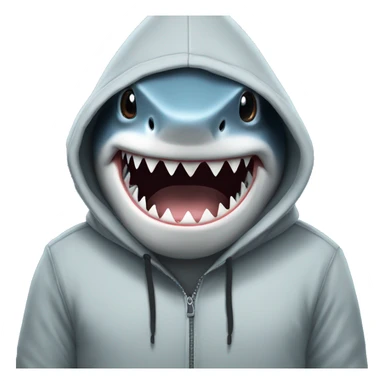 Shark wearing a hoodie sticker