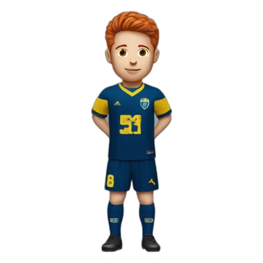 red haired kid with boca juniors jersey sticker