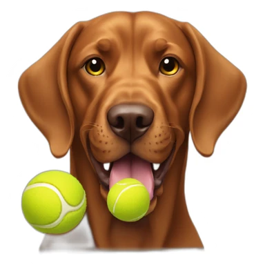 vizla dog playing with tennis ball sticker