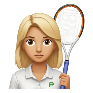 Tennis girl blond hair with P on shirt sticker