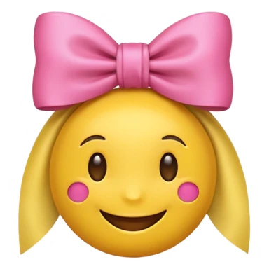 Happy emoji with a pinnk bow sticker