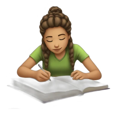 a white teen writing in a journal sticker