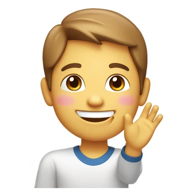 Smiling waving greeting emoji blushing  sticker