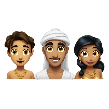 Aladdin, Jasmine and the genio  sticker