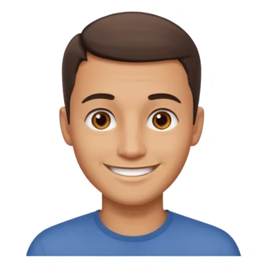 clean shaven, short hair, brown eyes, no glasses, medium skin, smiling man sticker