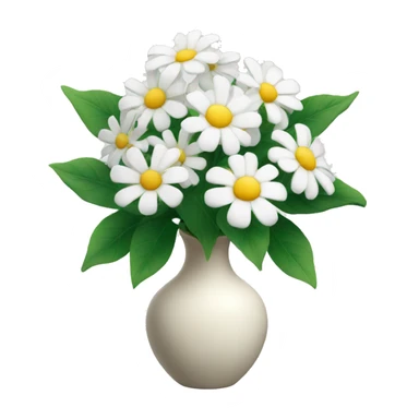 White flowers in a vase sticker