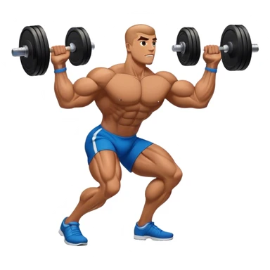 side-view bodybuilder dumbbell lunges sticker