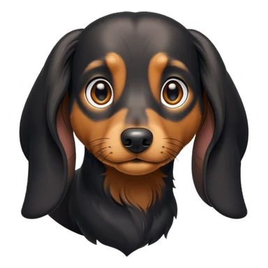 Black daschund long haired  sticker