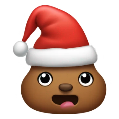 poo with a christmas hat sticker
