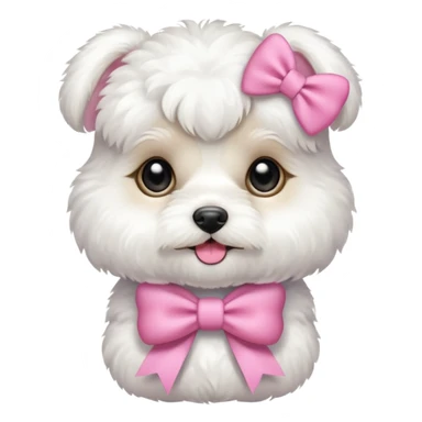 Schichon puppy with a pink bow sticker
