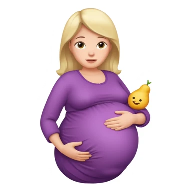 very heavily pregnant overdue woman with very  very big and large belly  sticker