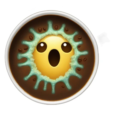 corona virus inside a cup of coffee sticker