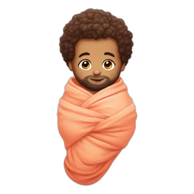 Mo Salah baby wrapped up in a swaddle with a pacifier sticker