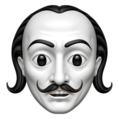 Money Heist, Dali mask (black-white), realistic sticker