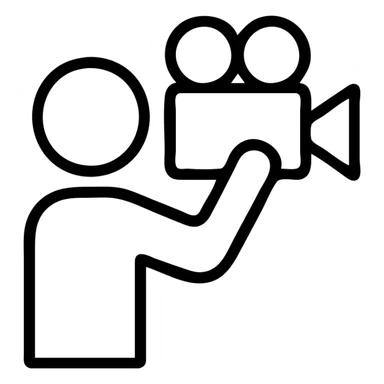 cinéaste tenant une caméra sticker