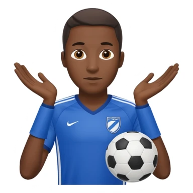 black soccer player man blue white jersey sticker