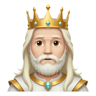Jupiter, God of Thunder from Gods and Goddesses with long white hair and beard, white outfit sticker