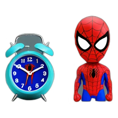Funny spiderman modern alarm clock for kids sticker