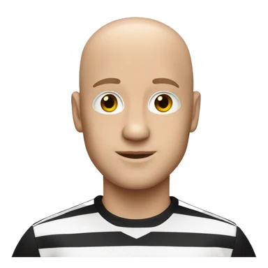 bald white Man wearing Corinthians black and white striped t-shirt  sticker