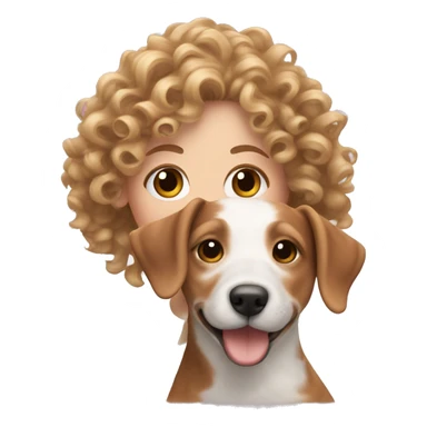 Curly haired white girl with jack russell sticker
