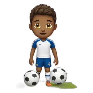 Enfant qui joue au foot sticker