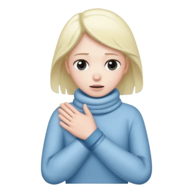 Person shivering in the cold rubbing their arms  sticker